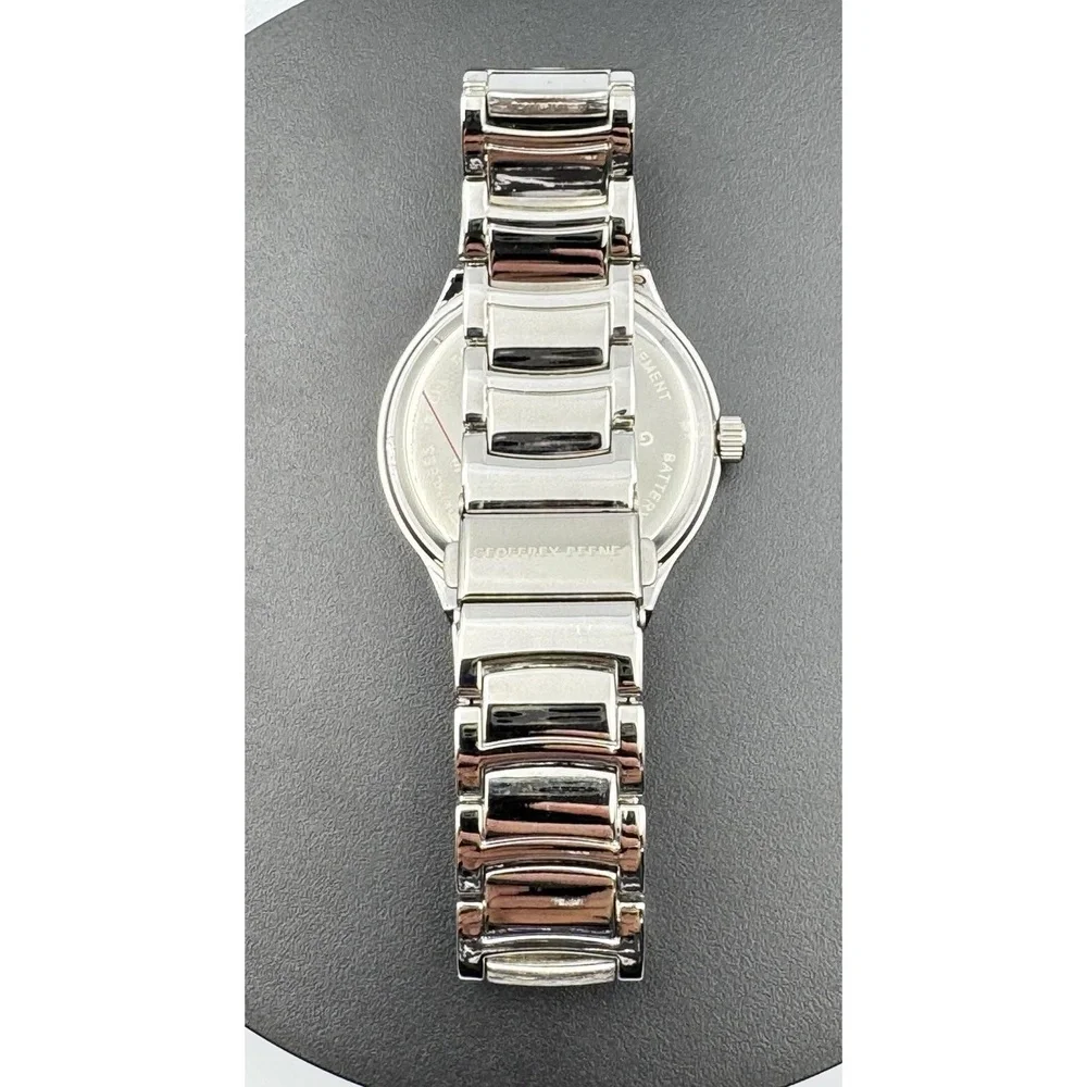 Geoffrey Beene Blue Sapphire Collection Men's Watch Silver‎ Tone WORKS GB8188SL